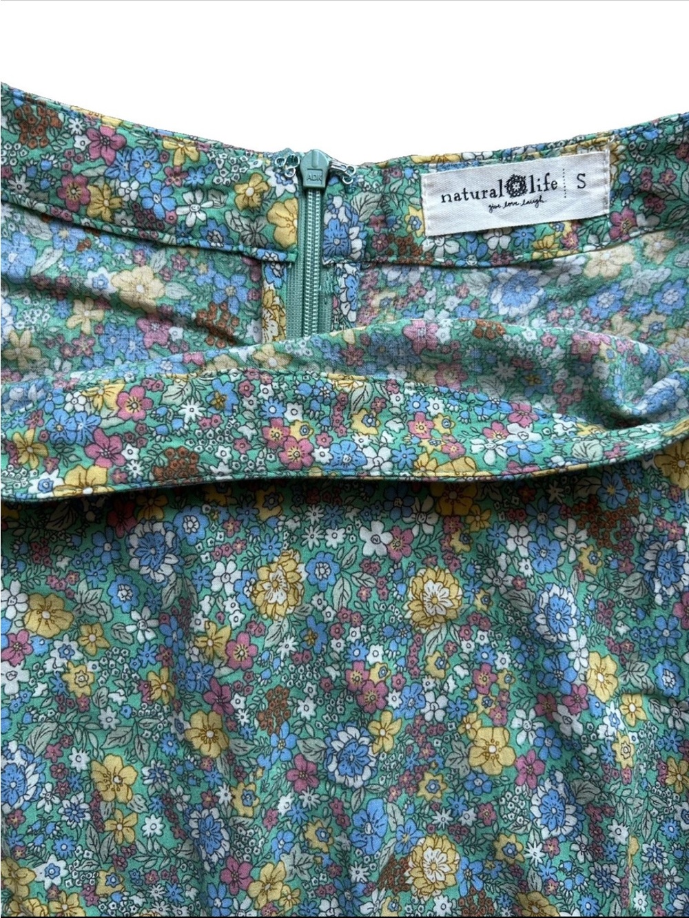 Natural Life Maxi Skirt Side-Slit Floral Size S Boho Cottagecore Fairy Festival - Picture 8 of 12